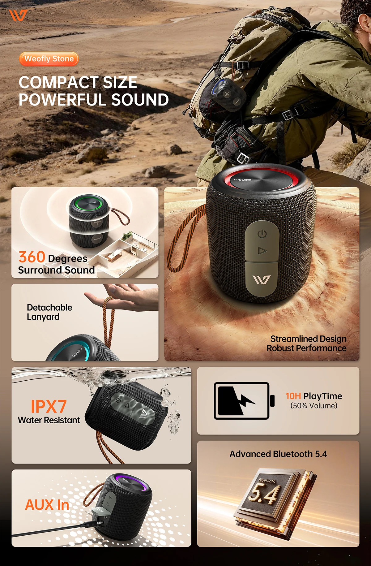 Weofly Stone Waterproof Outdoor Bluetooth Speaker Price in Bangladesh